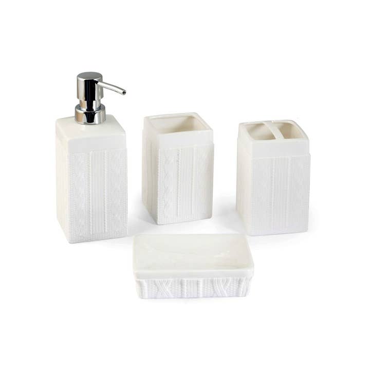 H&H - Wholesale Bathroom Accessory Set - 4-Piece Bathroom Set: Soap Dispenser, Soap Dish, Tumbler2