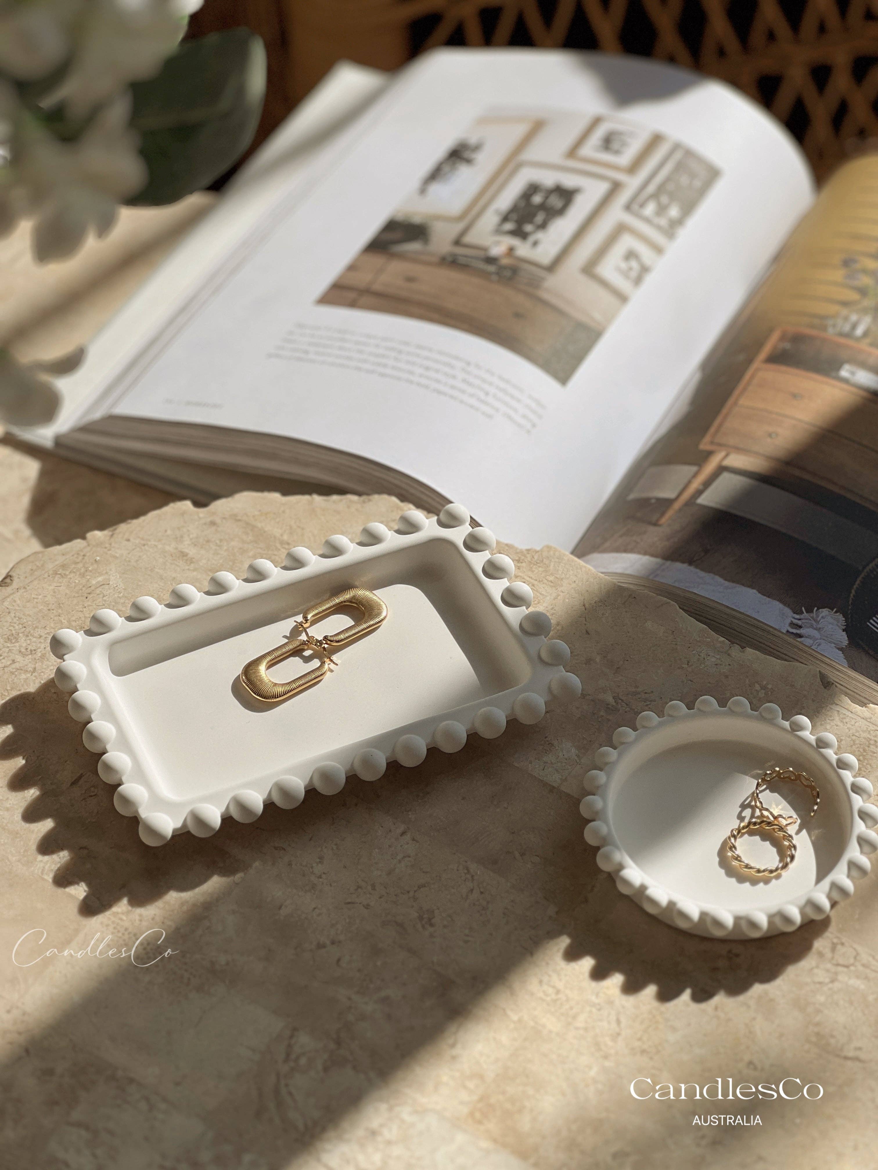 White Handmade Bubble Trinket Dish – Modern, Functional Décor for wholesale on Faire2