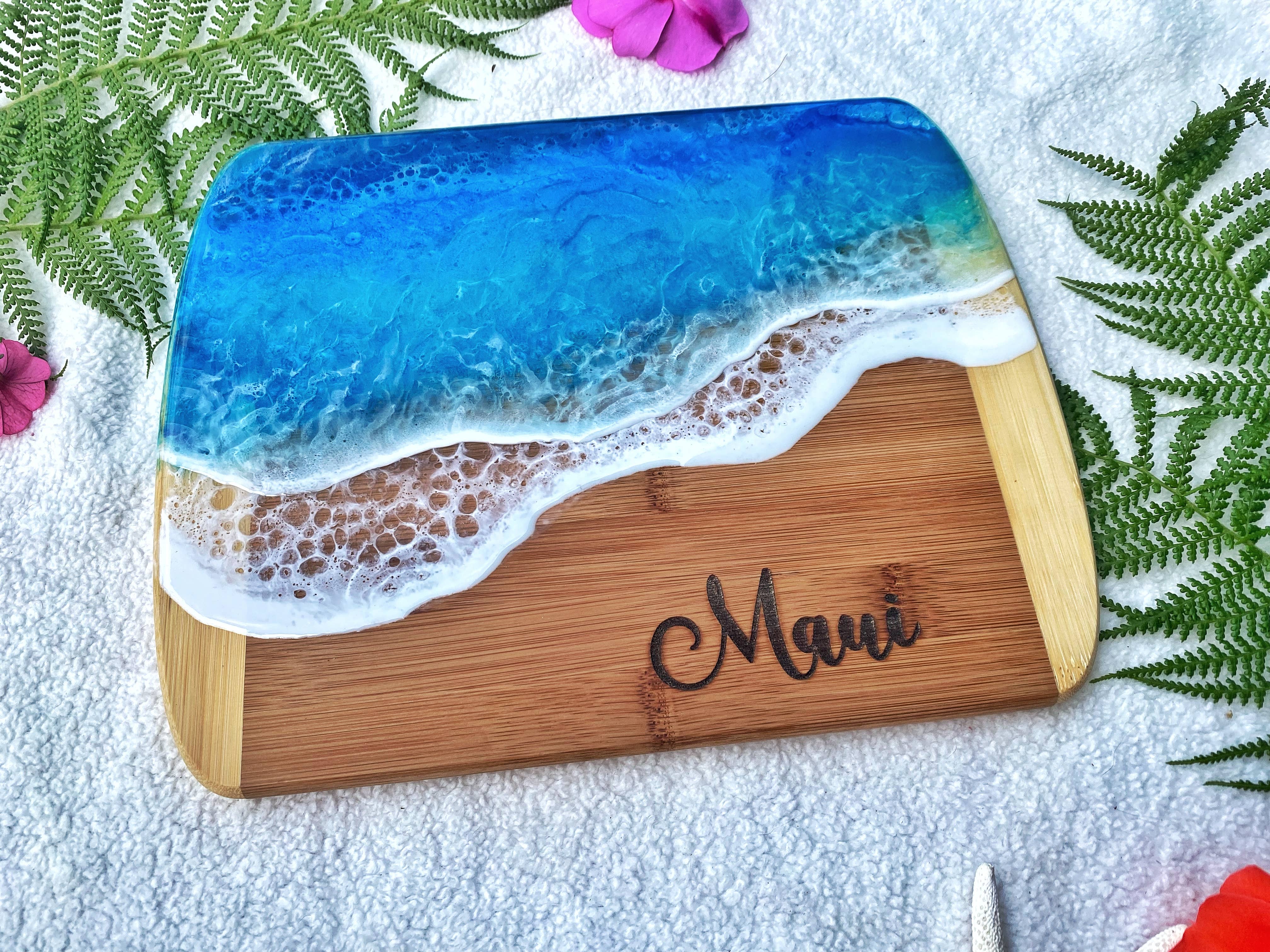 TBM Creations LLC - Wholesale Cheese Board - NEW | MAUI Ocean Charcuterie board Maui made| Serving board4