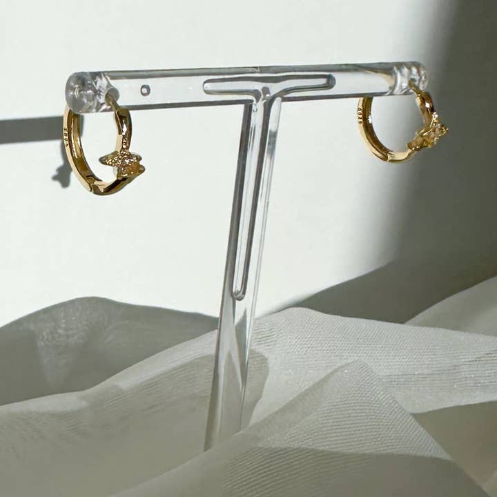 STAR HUGGIE HOOPS for wholesale by Love Local Jewelry