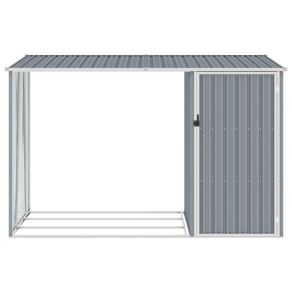 Greenwestons – wholesale Utomhusdekor – Green's Garden Vedskjul Grå 96,5 ”x38,6" x62,6" Galvaniz1
