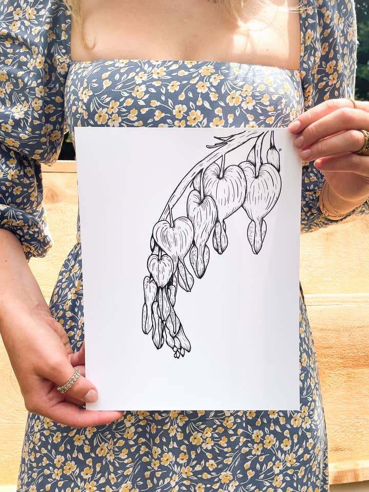 Imprimé Bleeding Hearts pour la vente par Wren and Rose