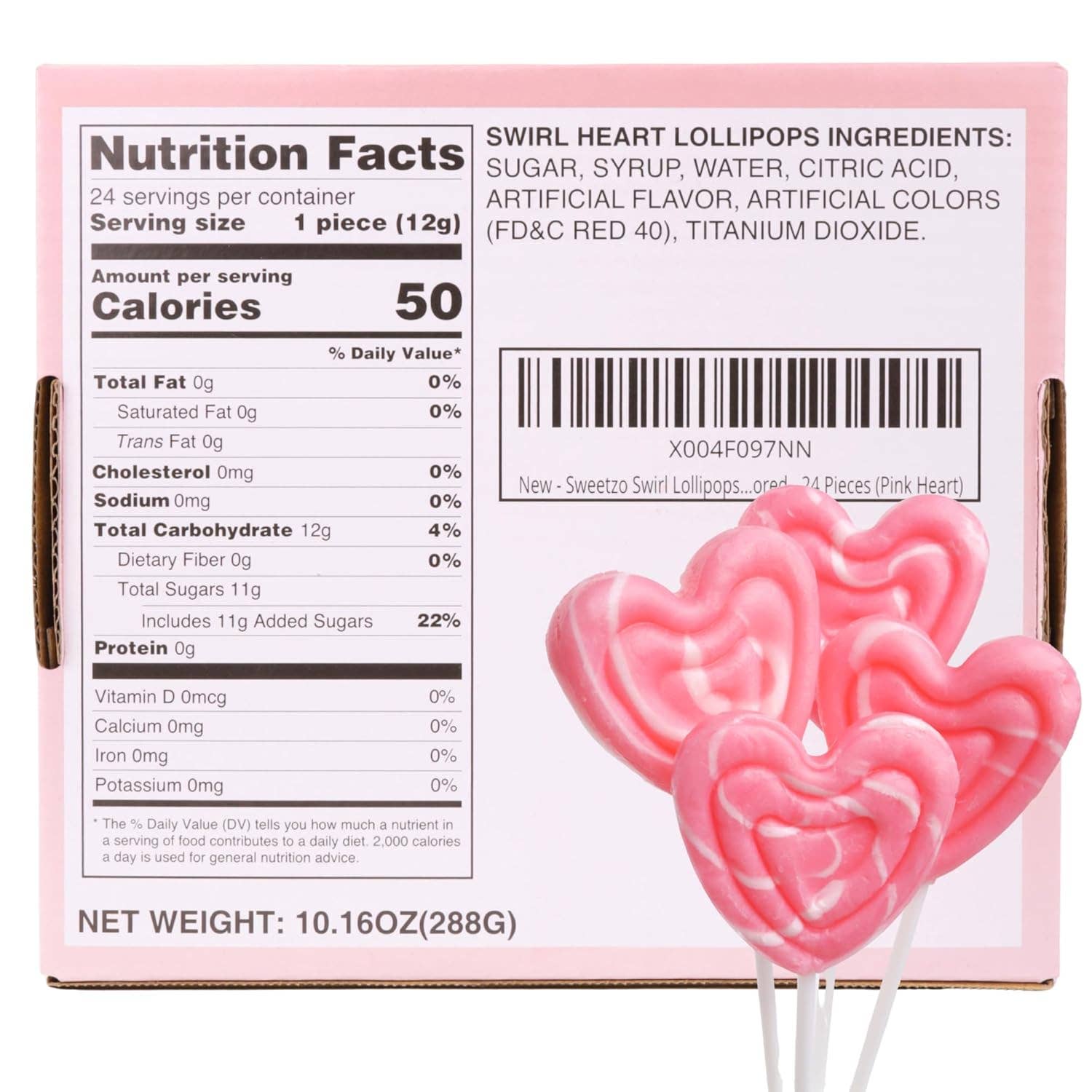 Needzo Inc - Wholesale Lollipop - Box of Swirl Heart Lollipops, Individually Wrapped, 24 Count1