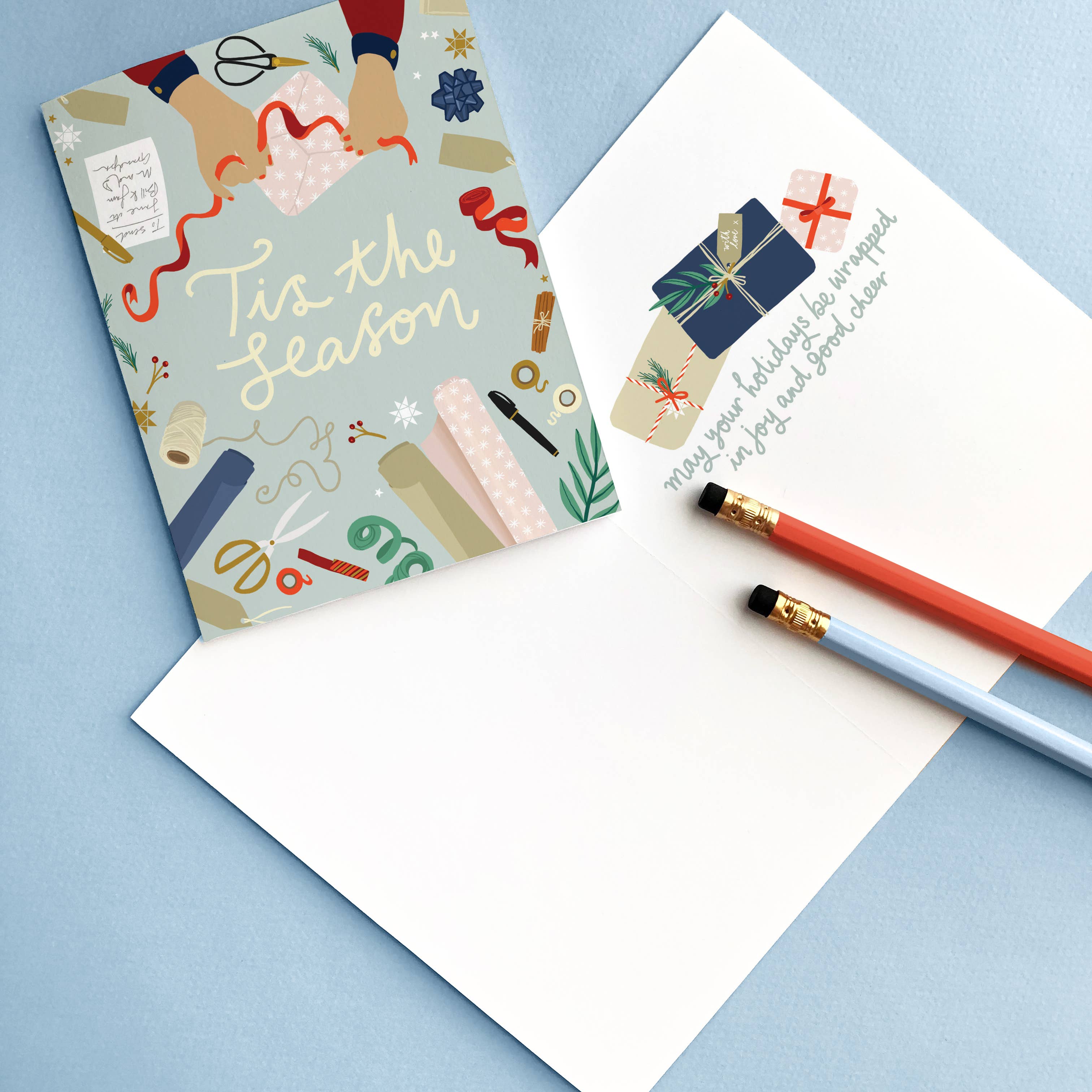 Studio Eleven Papers – wholesale Season’s Greetings card – Gift Wrapping Holiday Card3