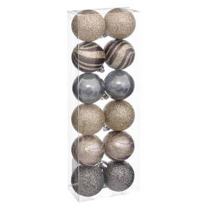 Christmas ball x 12 “Manoir” 4cm for wholesale by TSJJ