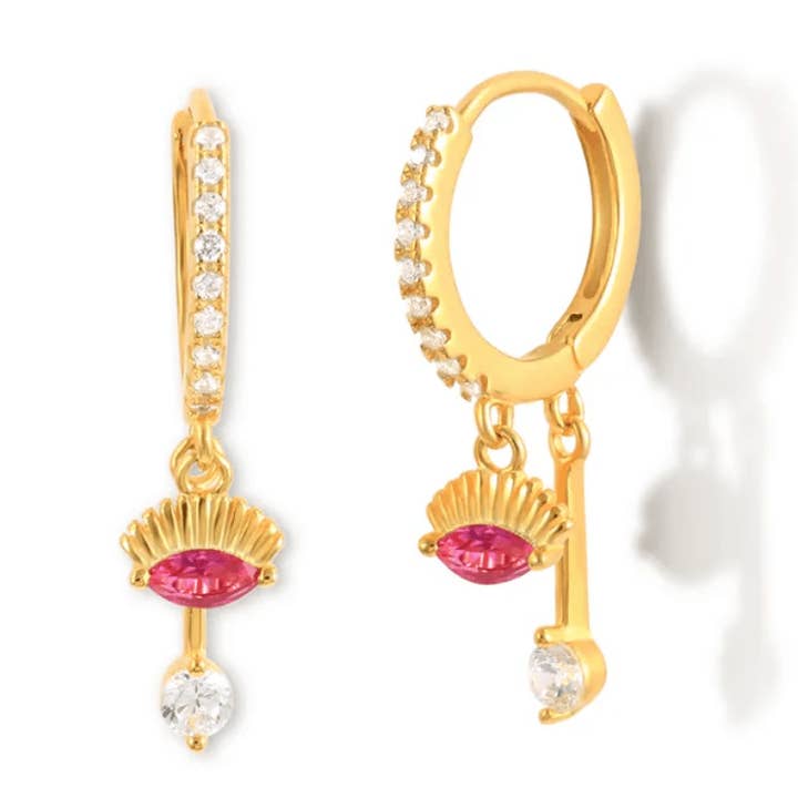 Boucles d'oreilles Athena Drop en rose pour la vente par Victoria Maddox Jewelry