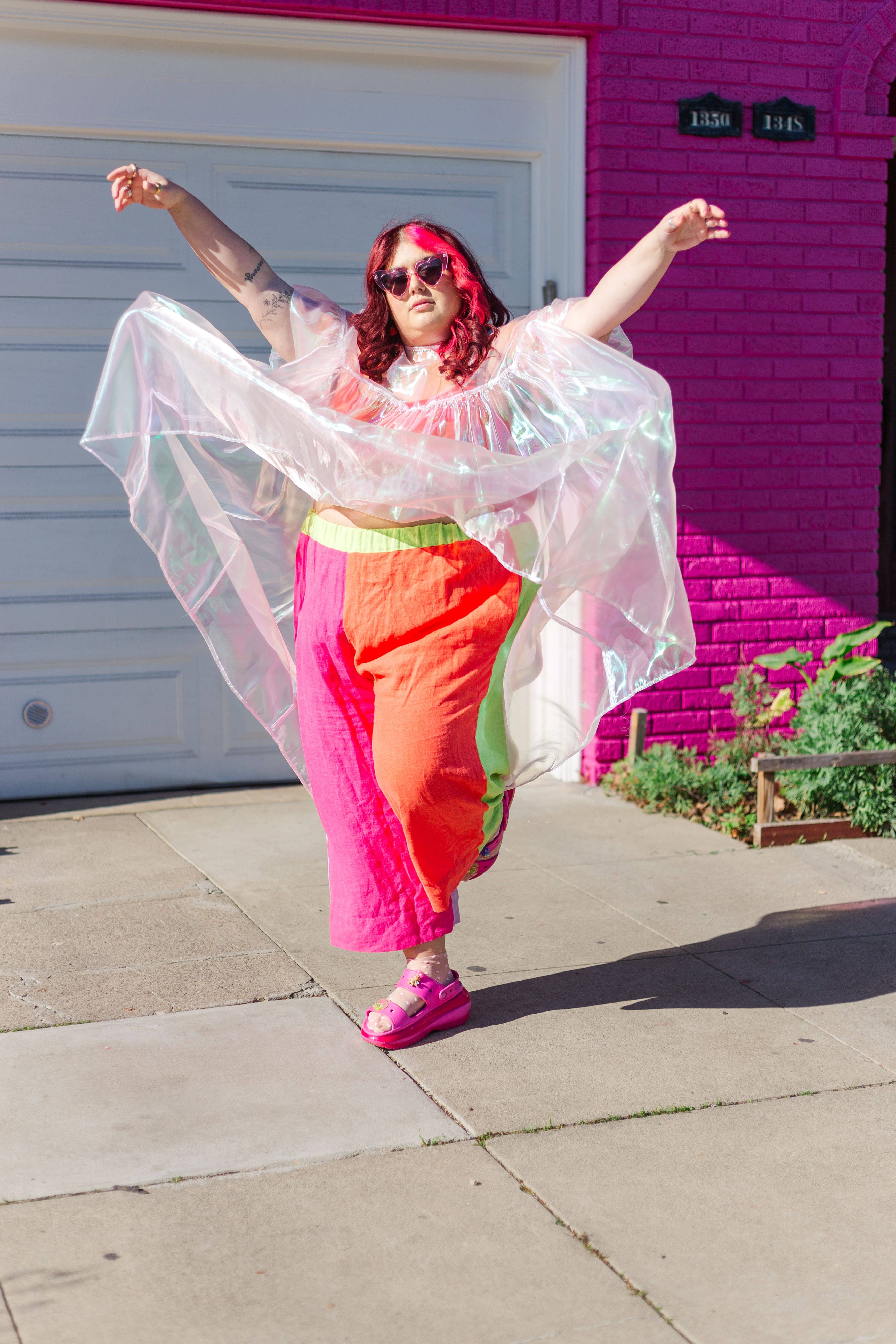 Nettle Studios - Wholesale Dress - Women's - Size Inclusive Plus Size Ruffle Maxi Dress Sheer Pink17