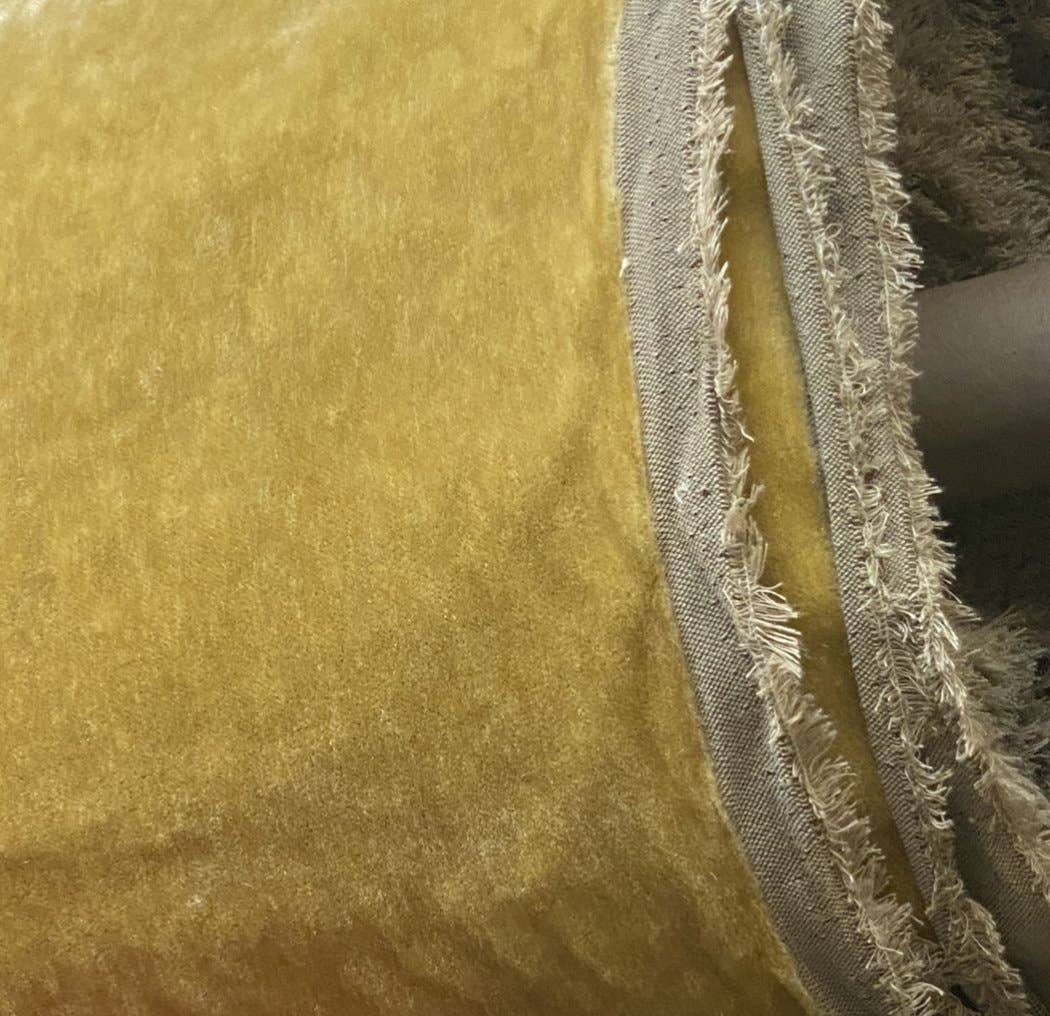 Fancy Styles Fabric - Vendita all'ingrosso Tessuto - Tessuto in velluto da tappezzeria 100% mohair - giallo senape polveroso4