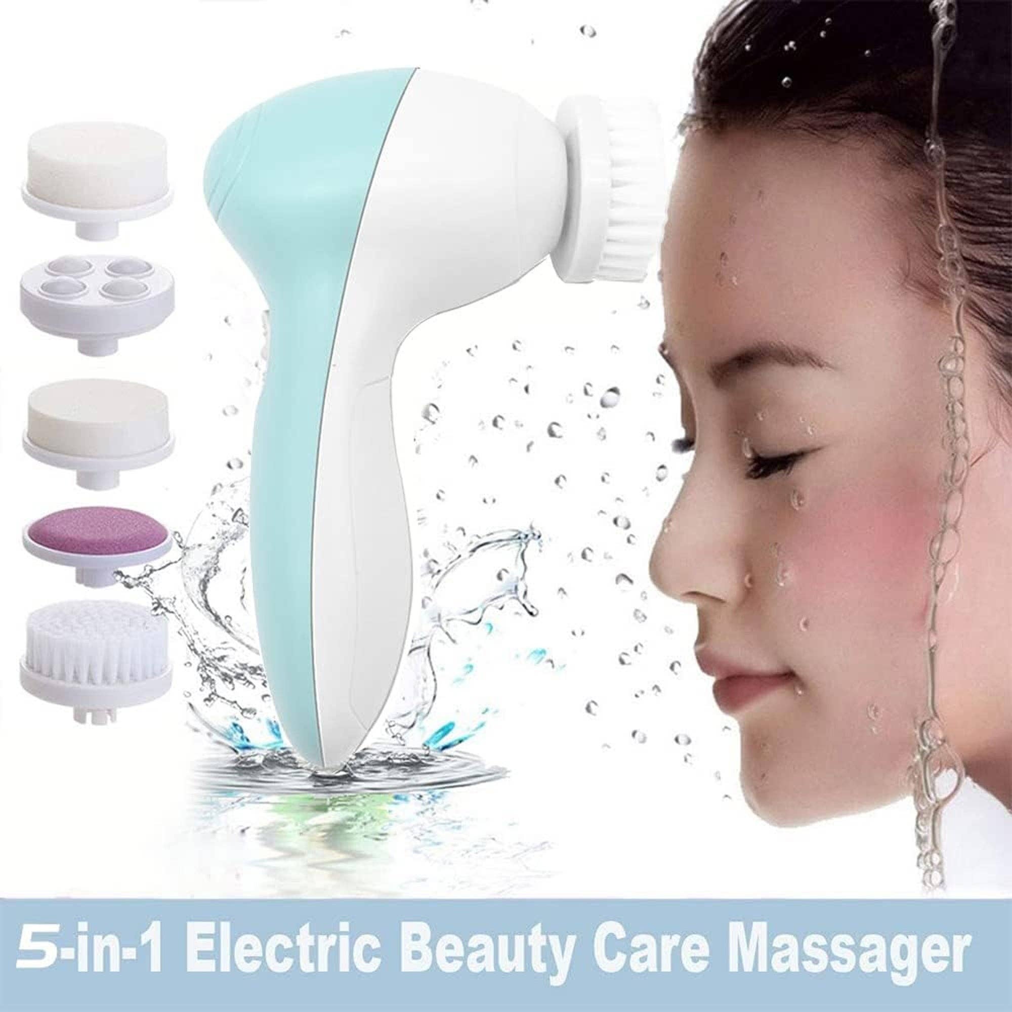Vigor Path – Dispositivo eletrónico para cuidados com a pele por atacado – Escova Facial de Limpeza com 5 Aparelhos para Esfoliar, Limpar e Massagear a Pele (Azul)6