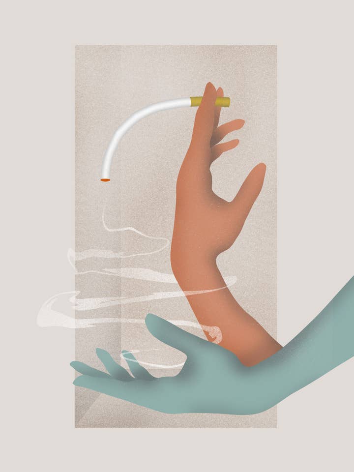 Psychedelic Hands Smoking - Giclee, Fine Art Print for wholesale by Eric Fisher