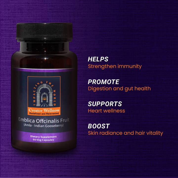 Creator Wellness - Wholesale Oral Supplement/Vitamin - Amla Supplement | 225mg Indian Gooseberry Extract | 60 Caps4