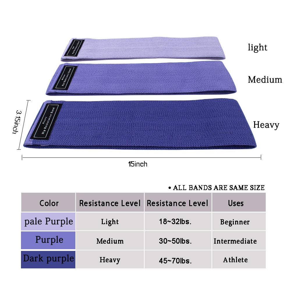 Thick Woven Resistance Band Set Purple for wholesale on Faire1