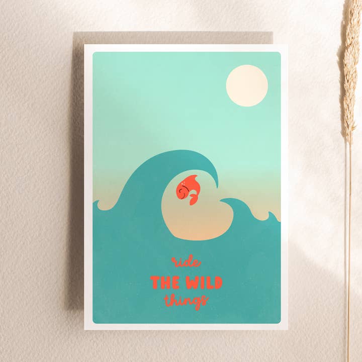 Kort RIDE THE WILD THINGS for alle, der elsker vand for engroshandel hos TANTE TIA