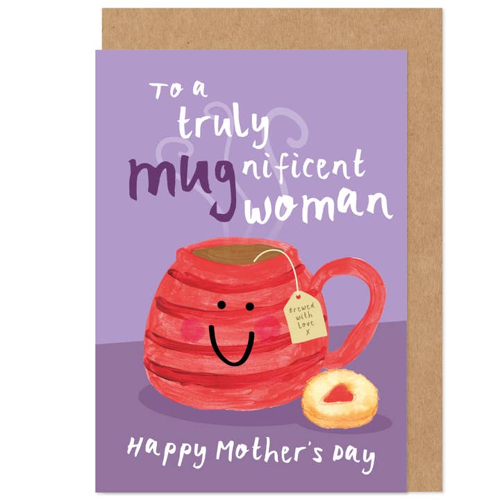 Mugnificent Woman Mug Mother's Day Card for wholesale by Bow & Bell