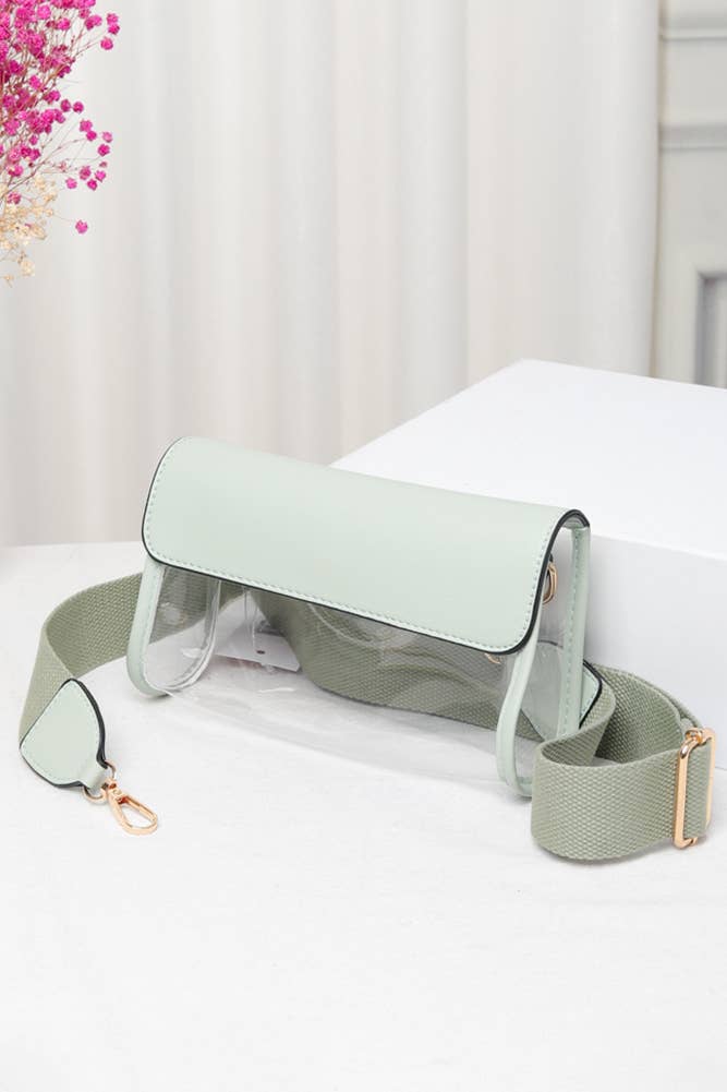 Hana - Wholesale Crossbody Bag - Women's - Solid Trim Clear Stadium Crossbody Bag5