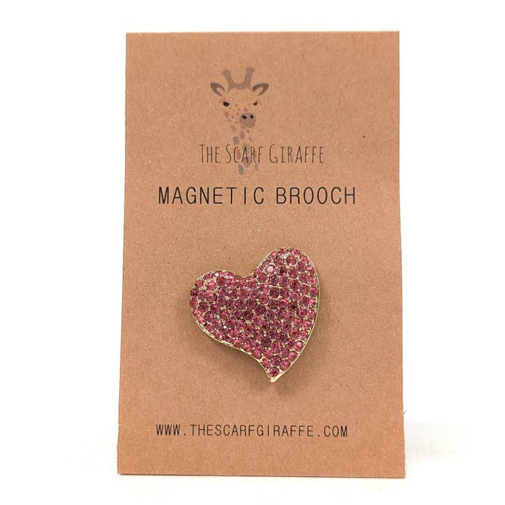 Broche Magnético - Coração Rosa por atacado de Black Ginger
