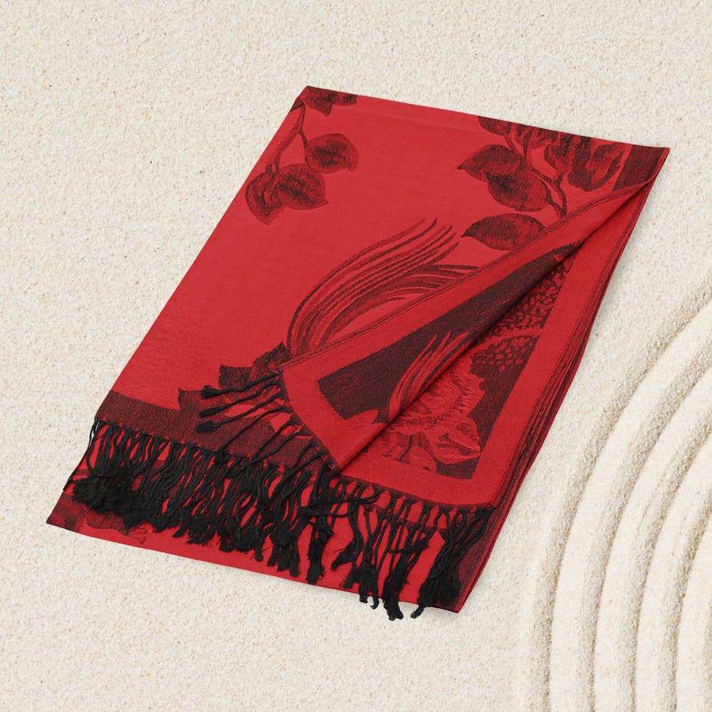 Sensibling Corp. – wholesale Scarf – Women's – Rose Floral Pashmina Reversible Scarf Shawl31