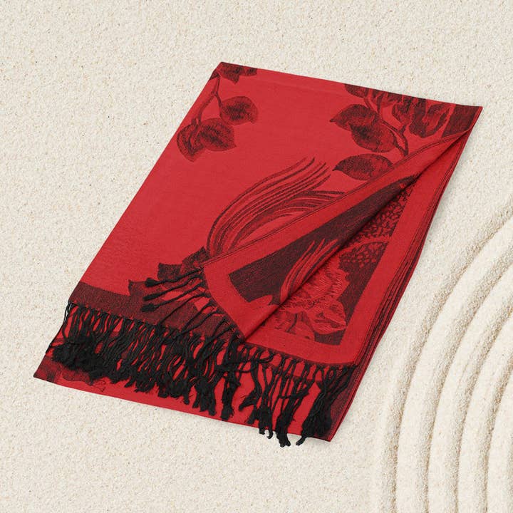 Sensibling Corp. - Wholesale Scarf – Women's - Rose Floral Pashmina Reversible Scarf Shawl31