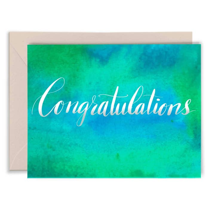 Grüne Glückwunschkarte — Serie Elise Watness für den Großhandel von Apricity Press