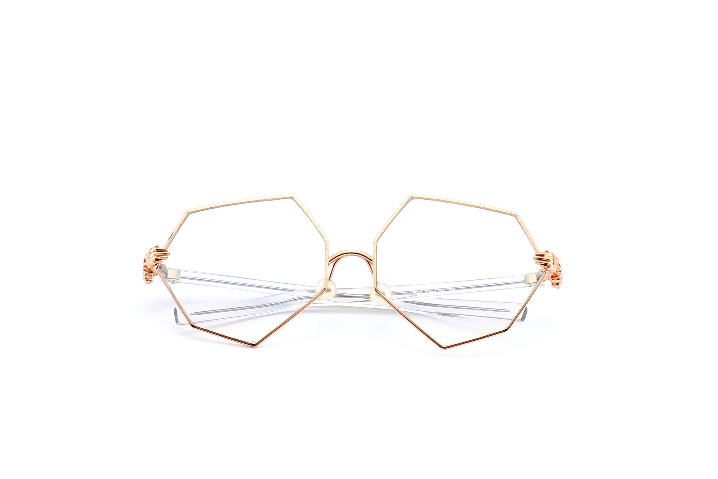 Trio Trading - Wholesale Eyeglasses - Women's - UV400 Clear Lens Glasses Irregular Design CL001OBO 0