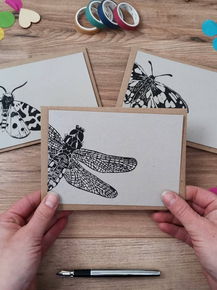 Insect notecards, a6 notelets for wholesale by Jackdaw and Bear
