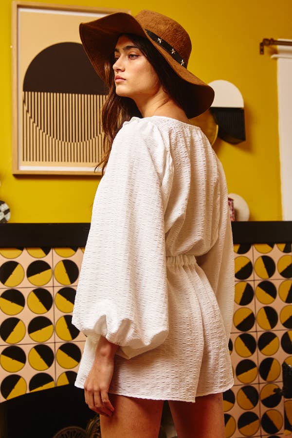 BUCKETLIST INC - Wholesale Romper - Women's - R5268 Ruffled Solid Woven Romper14