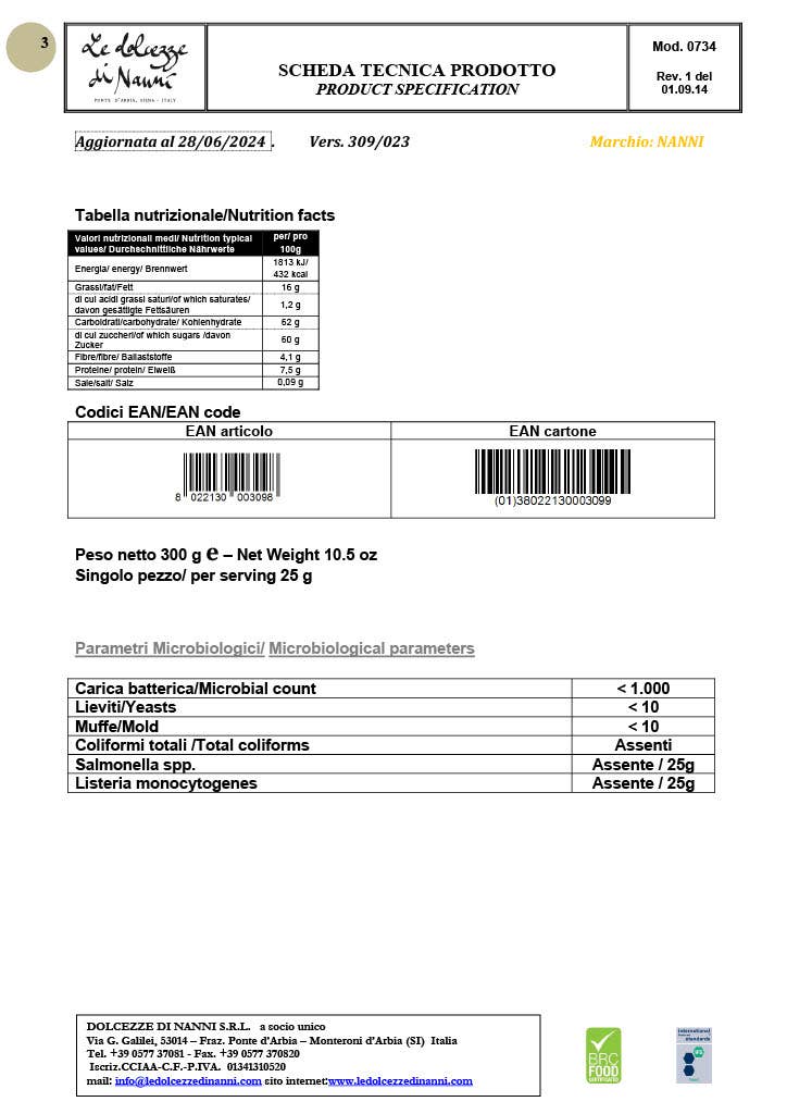 Le Dolcezze di Nanni - Venta al por mayor Galletas - 309_TARTA DE ALMENDRAS BLANDAS HECHA A MANO RICCIARELLI 5