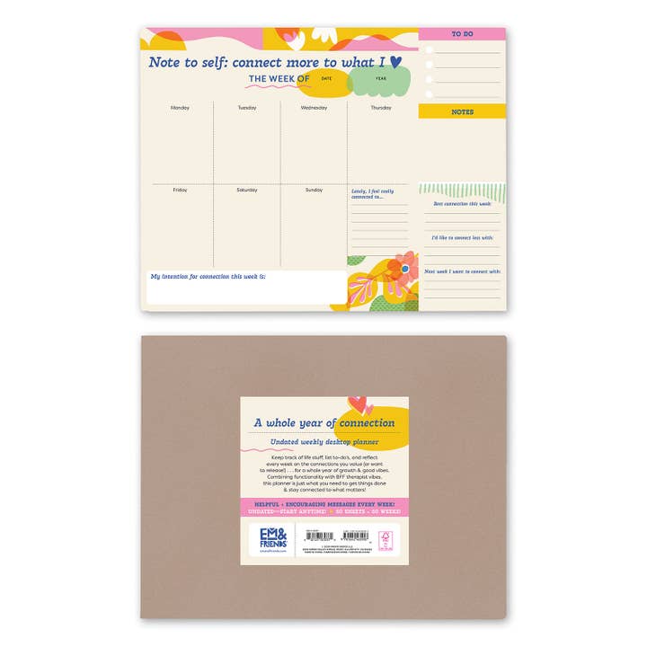 Knock Knock - Wholesale Planner - Whole Year of Connecting Undated Desktop Planner, 60 Weeks1