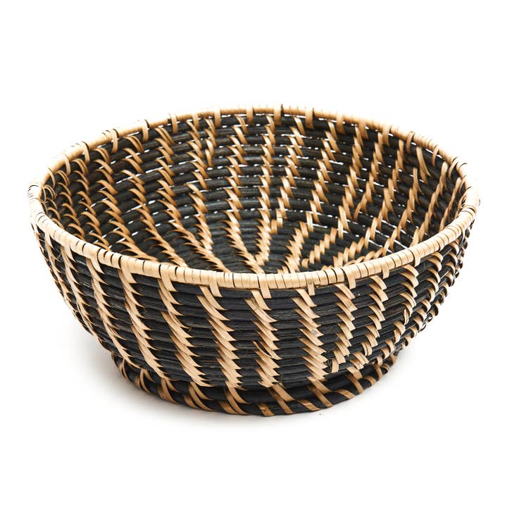 Woven Rattan Bowl, Black for wholesale by kubo
