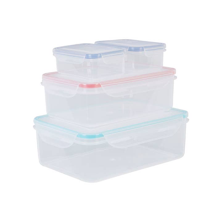 Interiors by Premier – wholesale Food storage container – Multicoloured Lids 4pc Food Containers1