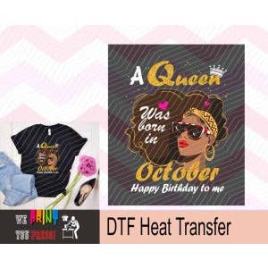 Melanin Queen blev født i oktober DTF for engroshandel hos DTF Tee