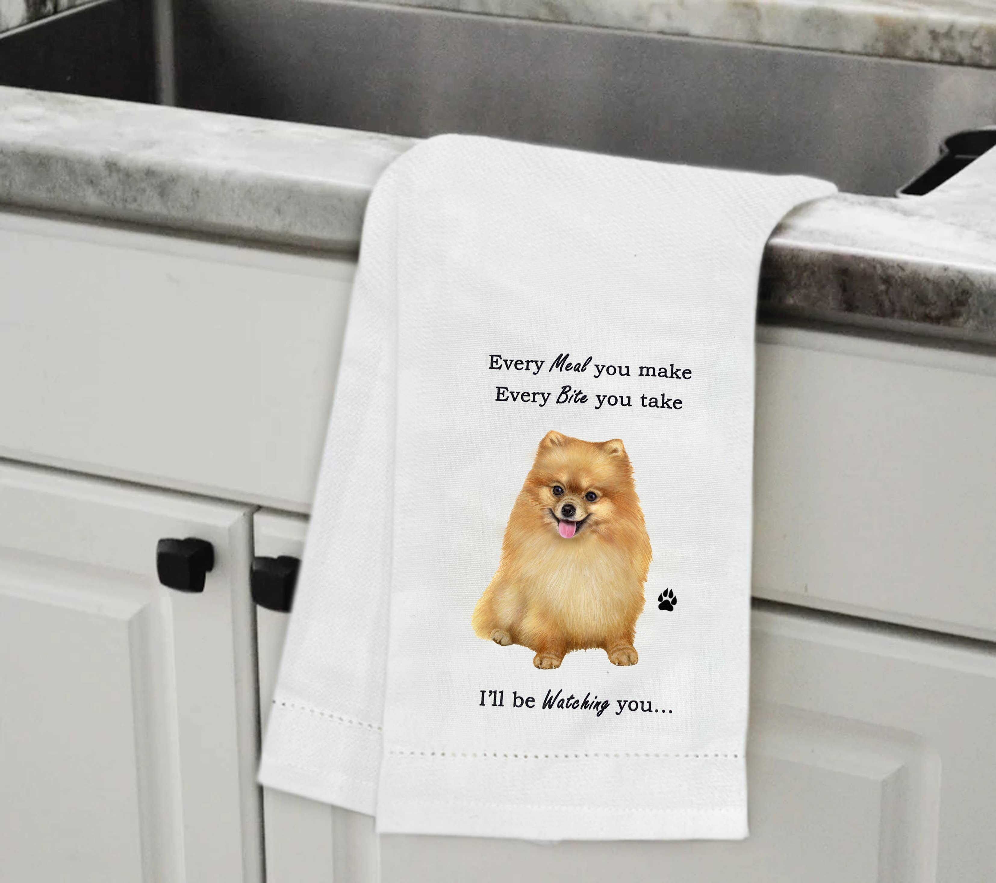 E&S Pets - Wholesale Dishcloth - Pomeranian Kitchen Towel2