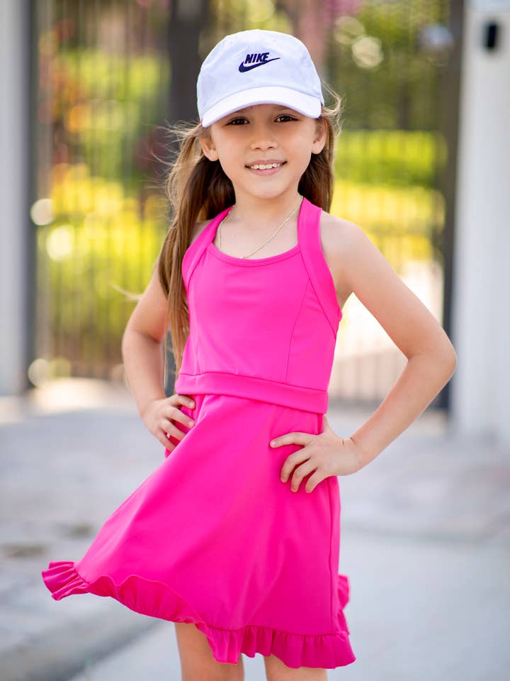 Knallrosafarbenes Sportkleid für den Großhandel von Melt Children's Clothing