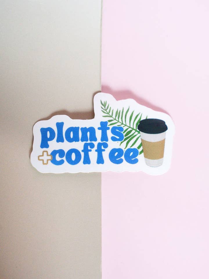 Plants and Coffee Sticker for wholesale by Asher Grey