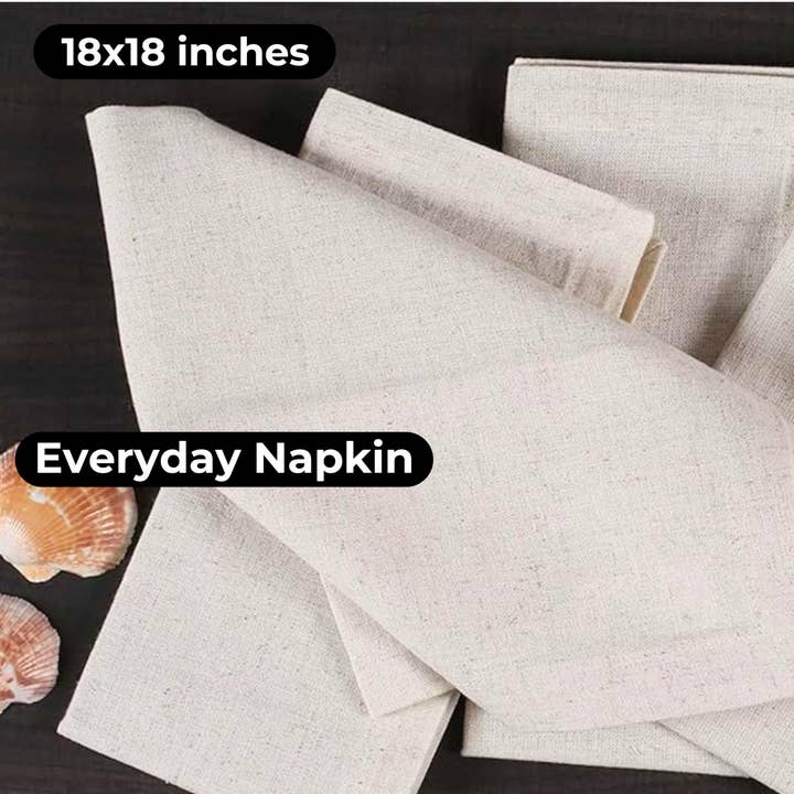 Premium Cotton Linen Cloth Napkins 18x18 Natural (Set of 12) for wholesale on Faire5