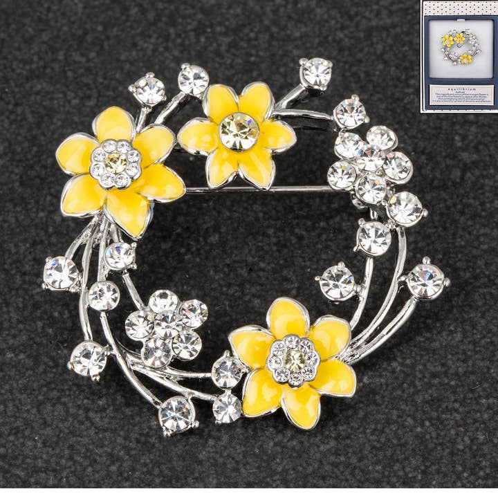 Equilibrium Radiant Påsklilja rund brosch för wholesale av Joe Davies