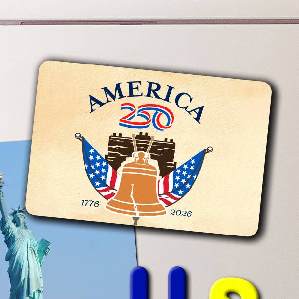 American 250 Liberty Bell Magnet Standard for wholesale by Nelson Gifts Wholesale