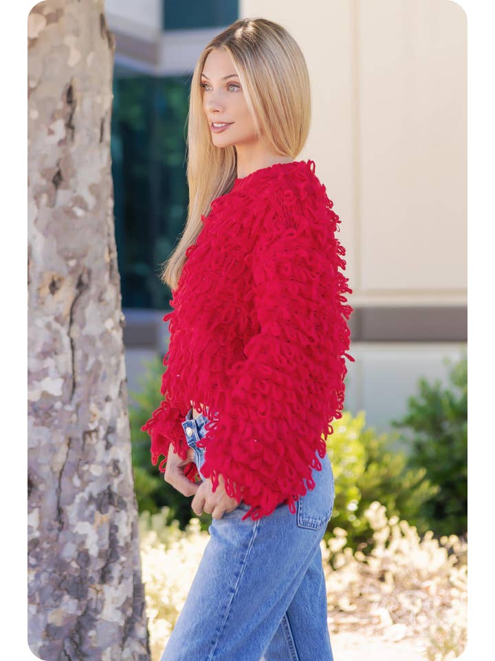 Strut & Bolt – wholesale Tunikatröja - Dam – Stickad Fringe Shaggy tröja8