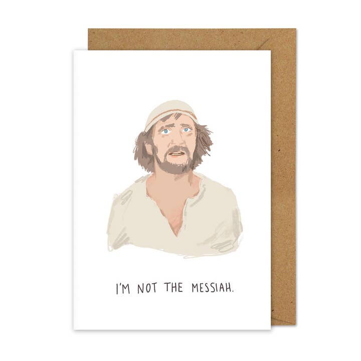 Brian Cohen (Life of Brian) inspired A6 card for wholesale by Middle Mouse
