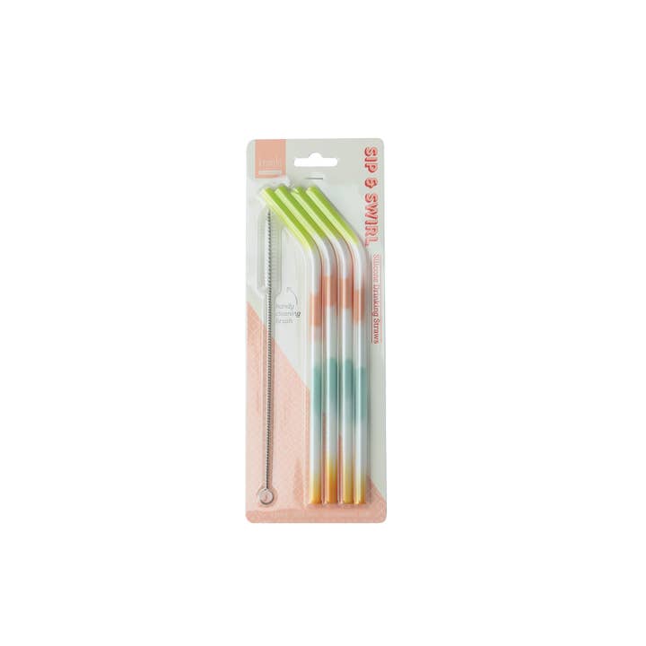 DM Merchandising - Wholesale Drinking Straw - Krumbs Kitchen Tie Dye Silicone Straws