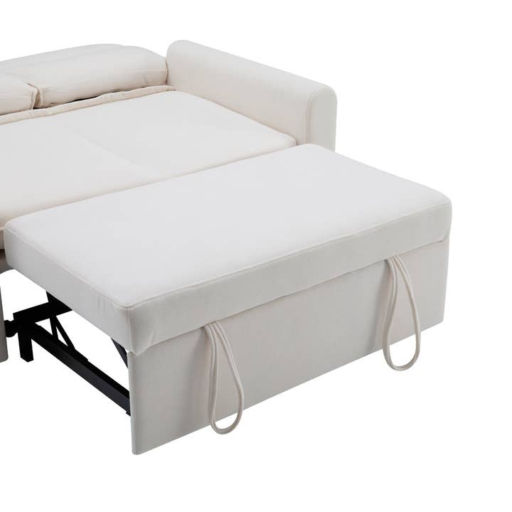 Urban Meuble - Wholesale Sofa - Light beige velvet 2-seater convertible sofa bed, 5-position backrest RIDGEGLEN27