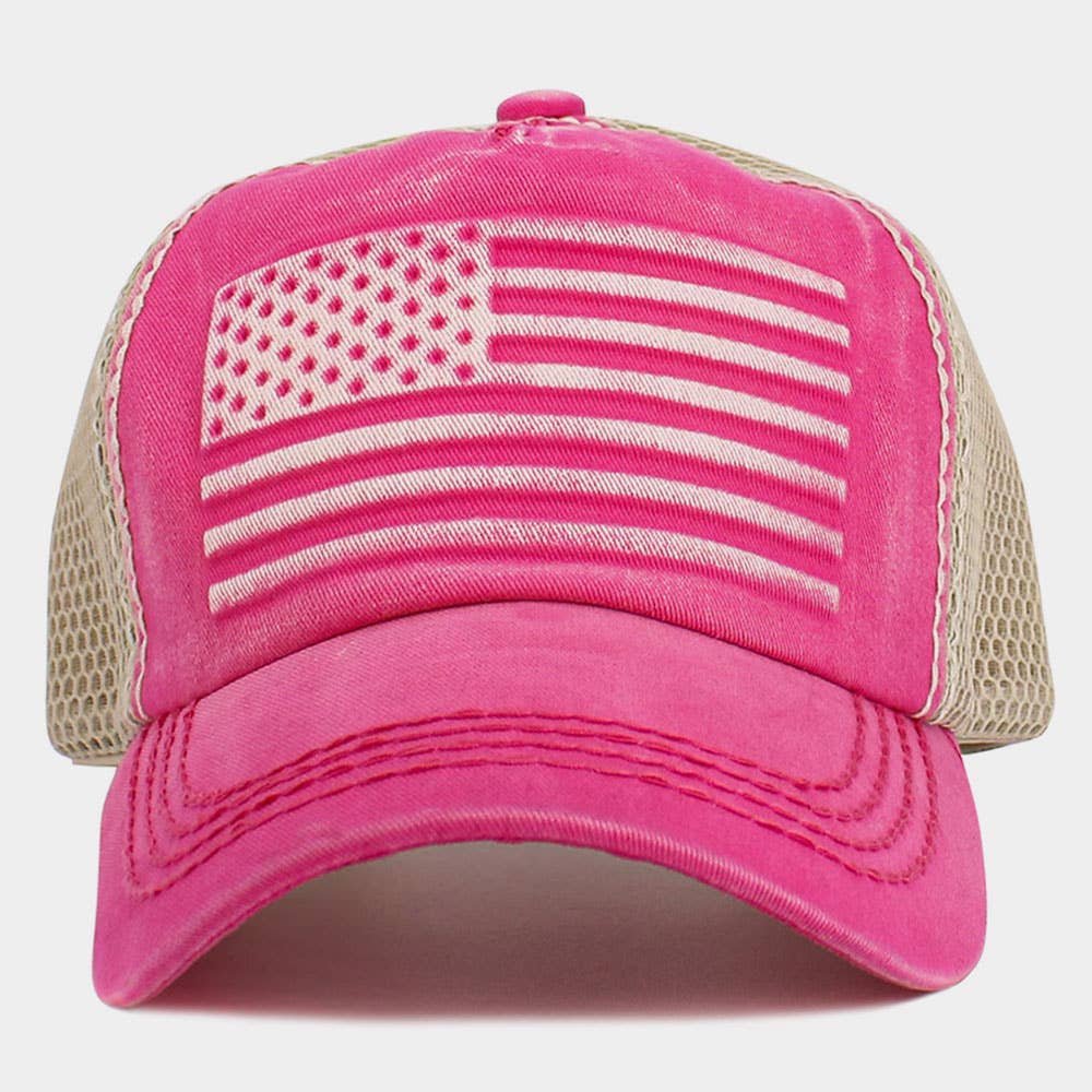 Sensibling Corp. - Wholesale Trucker Hat - Unisex - American USA Flag Patch Pointed Mesh Back Trucker Hat8