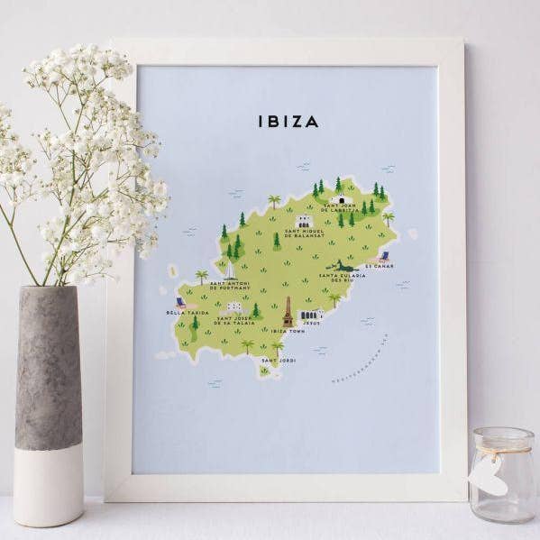 Carte d'Ibiza pour la vente par Pepper Pot Studios