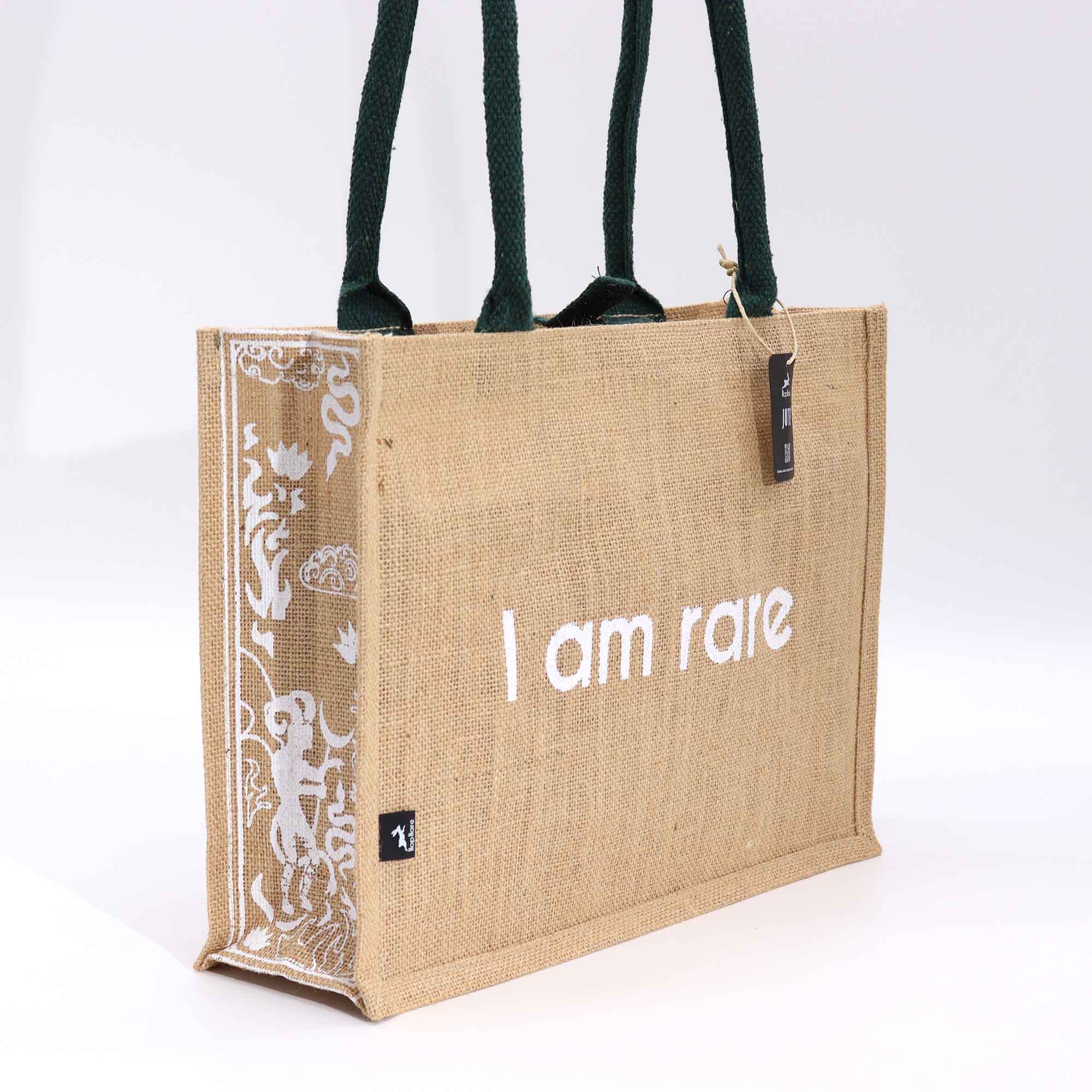 AW Artisan – Großhandel Lebensmittel-/Einkaufstasche – Hop Hare Große Jute-Tasche - Ich bin einzigartig0