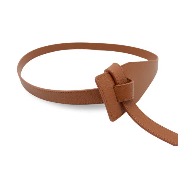 The Fitting Belt Company - Wholesale Belt – Women's - Marina - Tan Genuine Leather Knot Waist belt2