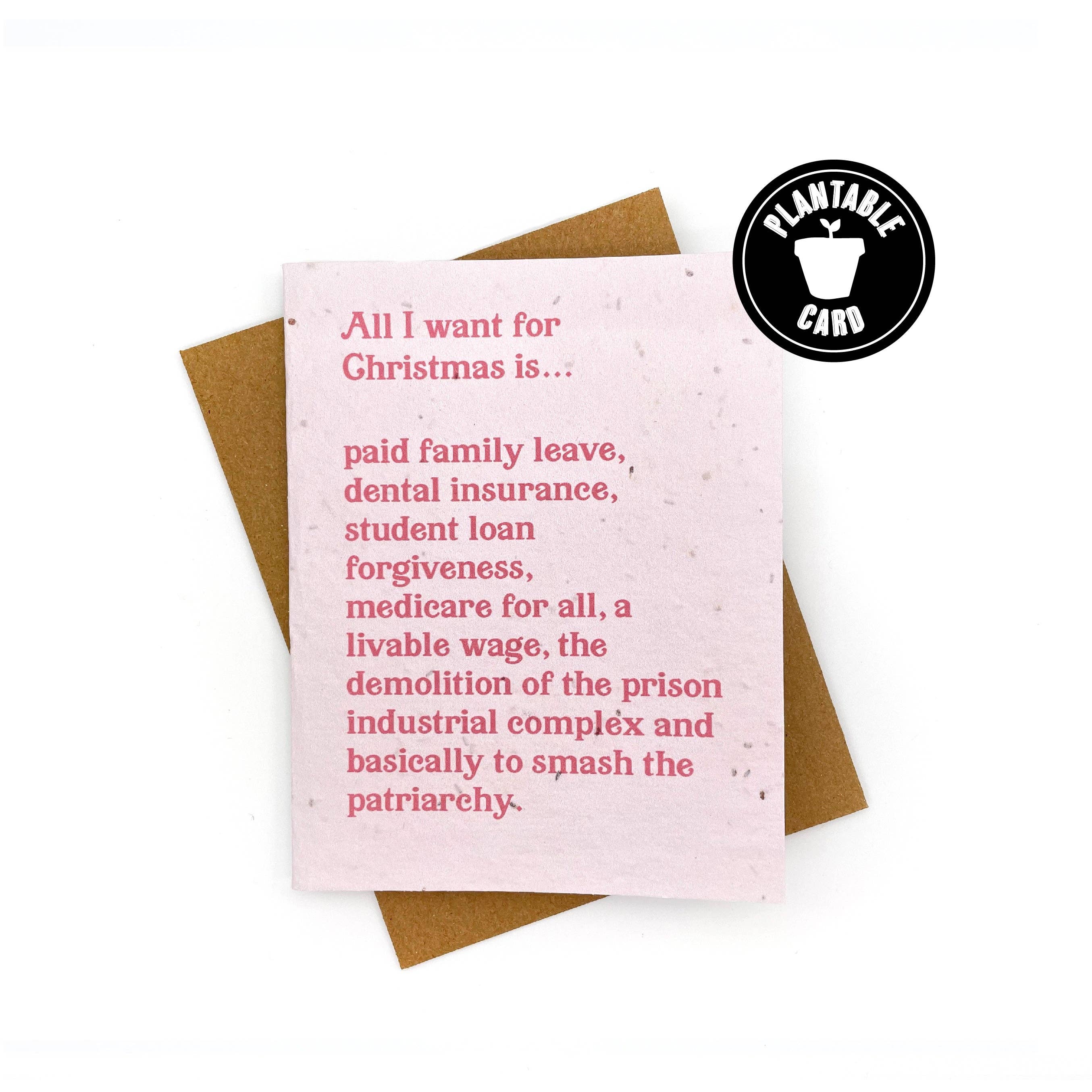 Cato & Company - Wholesale Christmas Card - All I Want For Christmas Is To Smash The Patriarchy Card