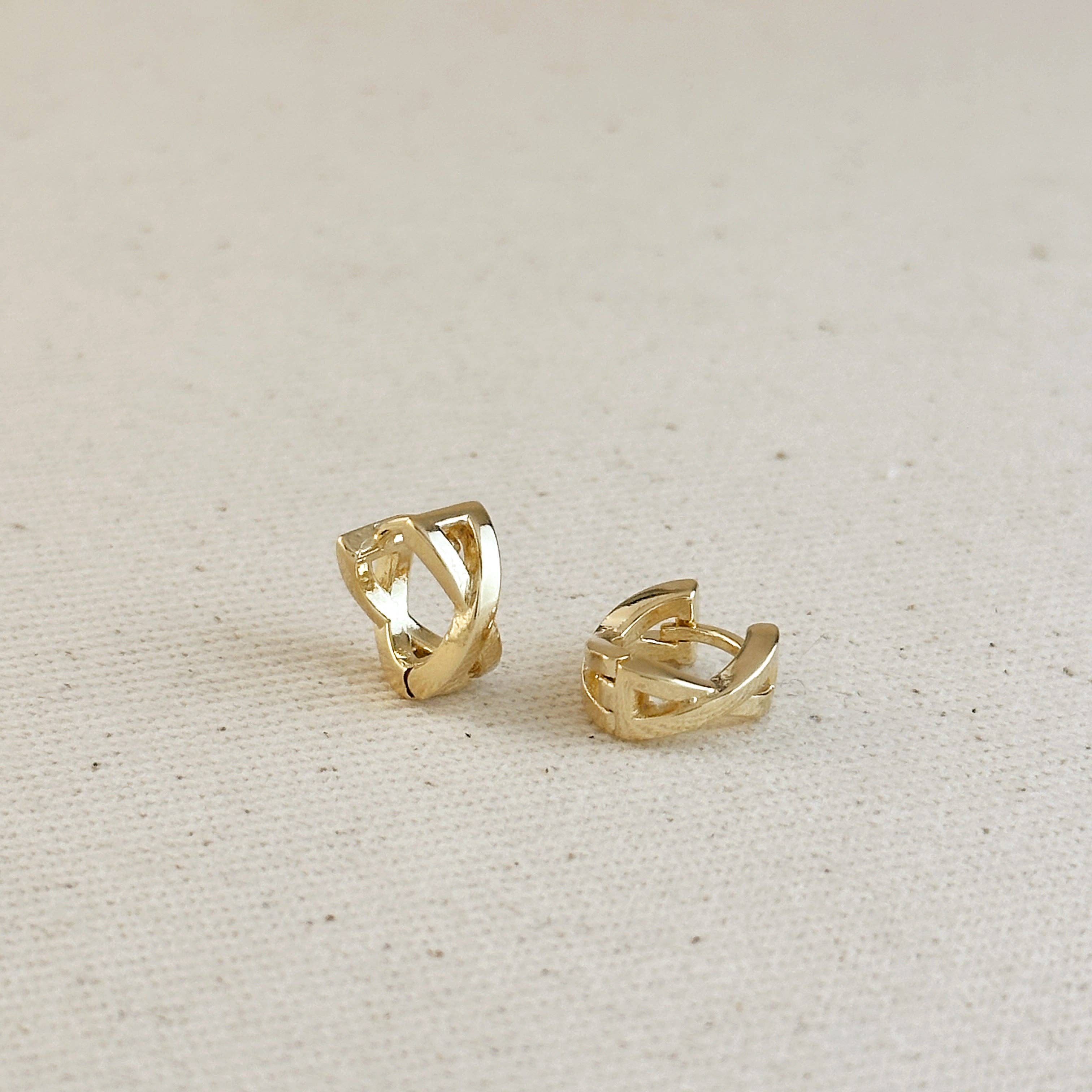 GoldFi – wholesale Hoop earrings – 18k Gold Filled X Clicker Hoop Earrings0