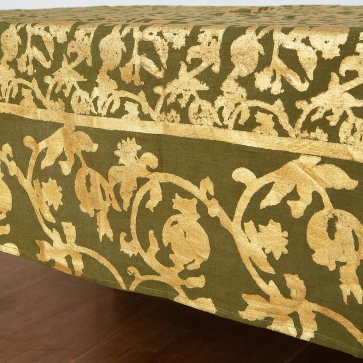 Couleur Nature - Wholesale Tablecloth - Saint-Rémy d'Or et Vert Tablecloth