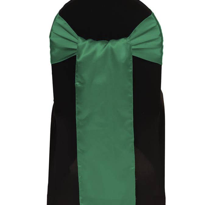 YOUR CHAIR COVERS - Wholesale Chair/Sofa Slipcover - Satin Sashes Hunter Green (Pack of 10)