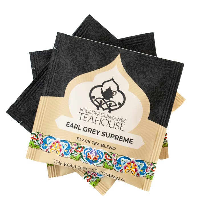 Boulder Tea Company - Wholesale Tea Bags - Box of 50 Sachet Overwraps- Earl Grey Supreme Black Tea